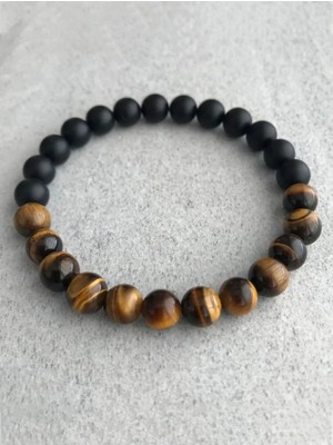 Kaplan Gözü Erkek Bileklik Misinalı