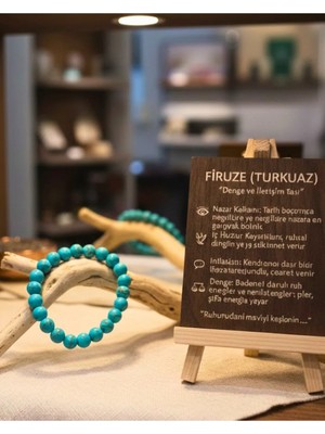 Doğal Firuze (Turkuaz) Taşı Bileklik | Nazar Koruyucu, Denge & Huzur Taşı | El Yapımı Şık Aksesuar