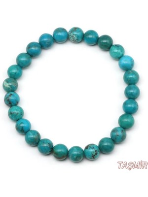 Orijinal Turkuaz Firuze Taşı Doğal Taş Bileklik 8 mm