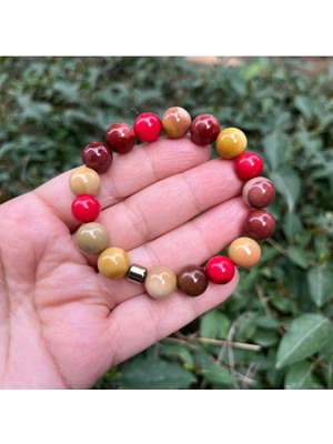 Mercan ve Jasper Doğal Taş Bileklik 10 mm