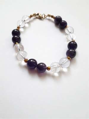 Enerji Bilekliği Ametist & Kristal Kuvars