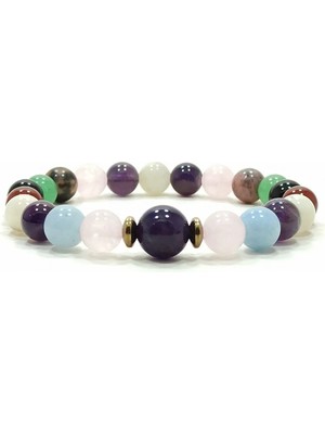 Eşler Arası Uyum Bilekliği Ametist Ay Taşı Doğal Taş Bileklik Moskova