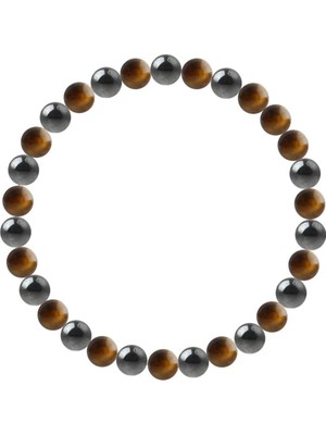 Özel Tasarım Kaplan Gözü , Hematit 8 mm Bileklik