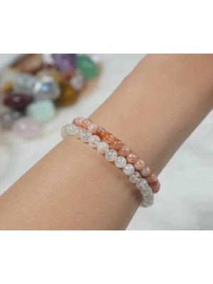 Güneş - Ay Taşı Doğal Taş 2'li Bileklik