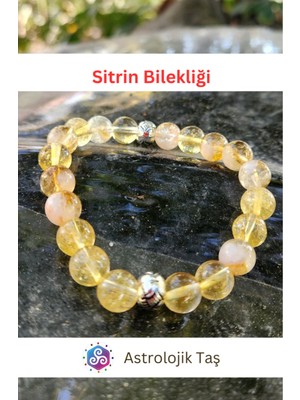 Sitrin Doğal Taş Bileklik, Para, Başarı, Pozitif Enerji, Arınma Taşı