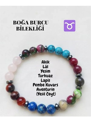 Boğa Burcu Doğaltaş Bileklik