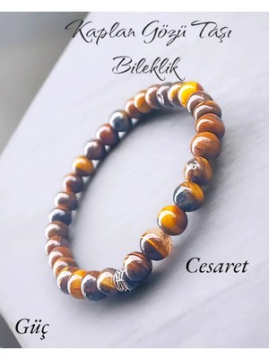 Doğal Taş Kaplan Gözü Taşı Bileklik