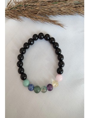 Sertifikalı Çakra (Amazonit,sodalit,aventurin,akik,ametist,sitrin,pembe Kuvars,) Doğaltaş Bileklik