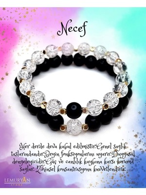 Oniks & Necef Taşı Doğaltaş Sevgili Bilekliği