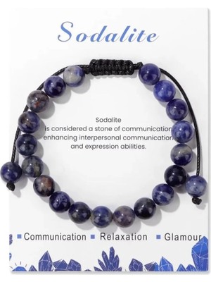 Ayarlanabilir 8mm Doğal Taş Boncuk Bileklik  Örgülü Halat Kadınlar ve Erkekler Için Özel Tasarım