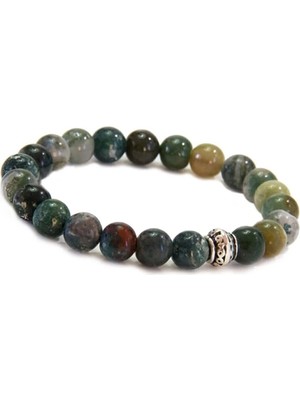 8 mm Doğaltaş Hint Akik Taşı Bileklik