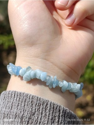 Akuamarin Kırık Doğaltaş Kadın ve Erkek Huzur Bilekliği