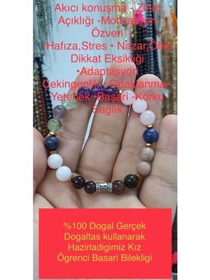 Sertifikalı Kız Öğrenci Doğaltaş Başarı Bilekliği
