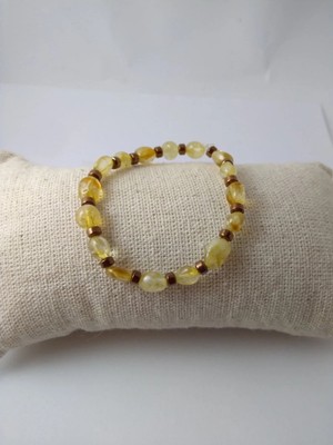 Sitrin ve Hematit Taşı Bileklik/ Doğaltaş Özel Kesim Unisex Bileklik