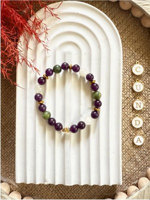 ,iştahsızlık, (Ametist, Pirit, Ay Taşı,hematit), Bileklik