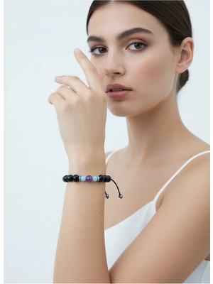 Gerçek Doğal Taş Şifa Bileklik - Cesaret Başarı Huzur Para Öğrenci (Ametist,akuamarin,oniks Hematit)