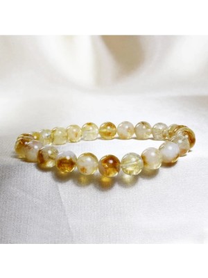 Sitrin Taşı Bileklik 8 mm Küre Kesim | Para Taşı