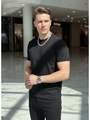 Nakşi Giyim Erkek Bisiklet Yaka Basic Tişört Kısa Kollu Günlük Tişört