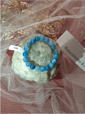 Mavi Akik Doğaltaş Bileklik – Sakinlik ve Manevi Şifa Taşı, Unisex, 10 mm - Doğaltaş Garantili