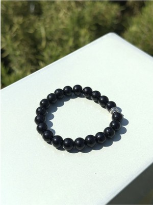 Doğal Parlak Oniks Taşı Unisex Bileklik - Şık ve Dayanıklı Aksesuar Bileklik