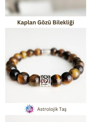 Doğal Taş Kaplan Gözü Bilekliği - Koruma -Güç -Cesaret - Ticari Başarı