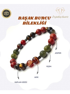 Başak Burcu Doğaltaş Bileklik . Sertifikalı Orjinal Doğaltaş