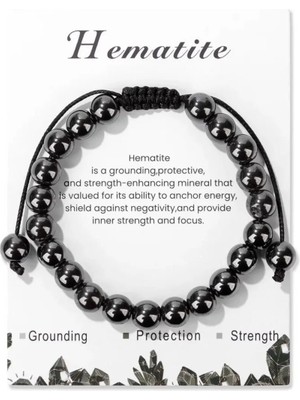 Ayarlanabilir 8mm Doğal Taş Boncuk Bileklik  Örgülü Halat Kadınlar ve Erkekler Için Özel Tasarım