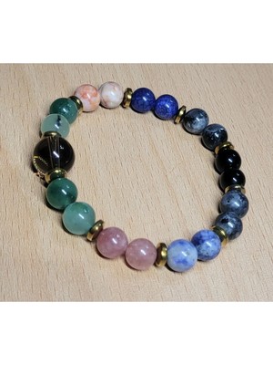 Sinir Sıkıntı Stres Doğal Taş Bileklik Gold