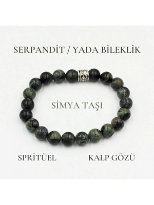 Doğal Şifalı Taş Bileklik | Serpantin / Yada Doğal Taş Bileklik 8 mm Simya Taşı