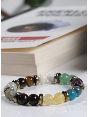 Öğrenci Okul Başarı Bilekliği Akik, Labradorit, Ametist, Sitrin 8 mm