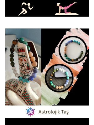 Tokluk Hissi Veren Detoks Doğal Taş Bilekliği - Azurit, Güneş Taşı, Yeşim Taşı, Kaplan Gözü