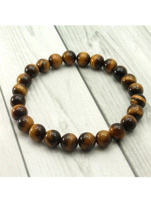 Kaplan Gözü Doğaltaş Bileklik 8 mm