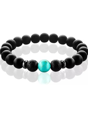 Oniks ,lav Taşı Turkuaz Tasarım Dogaltaş Bileklik