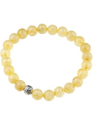 8 mm Doğaltaş Sitrin Taşı Bileklik (Para Taşı)