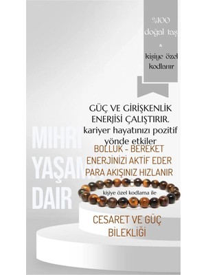 Kaplan Gözü Taşlı (Cesaret ve Güc, Bereket) Bileklik