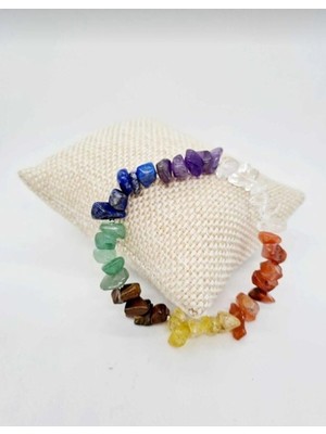 7 Li Çakra Doğal Taş Bilekliği Kristal Kuvars Ametist Lapis Lazuli Aventurin Kaplan Gözü Akik