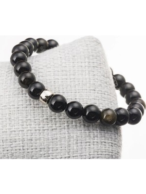 Golden Obsidyen Taşı Bileklik-8 mm
