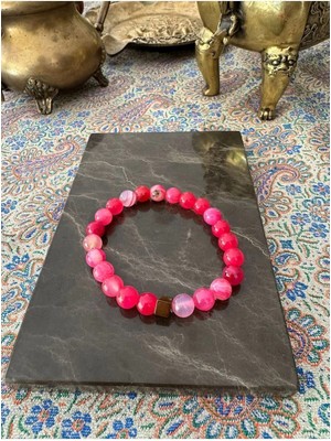 Sertifikalı Hematit Çift Kaplan Gözü Taşı Bileklik