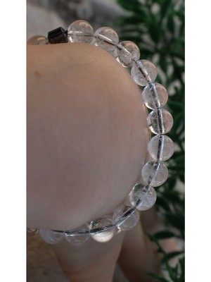 Kristal Kuvars Doğaltaş 8 mm Küre Kesim Bileklik