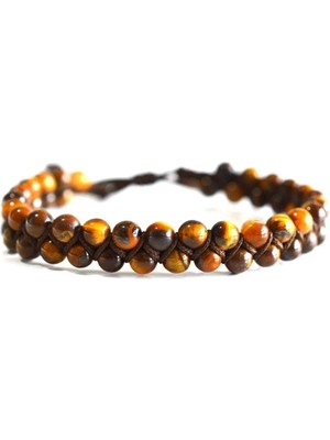 Kaplan Gözü 6 mm Çift Örgü Odaklanma Bileklik