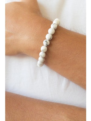 Unisex Doğal Taş Bileklik Havlit , Kök Çakra Tüm Burçlarla Uyumlu Stres Taşı