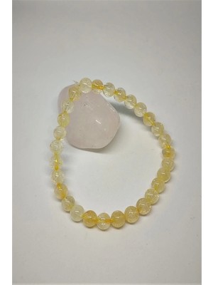 Sertifikalı 6 mm Sitrin Doğaltaş Bileklik