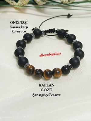 Kaplan Gözü Mat&onix Taşı Bileklik