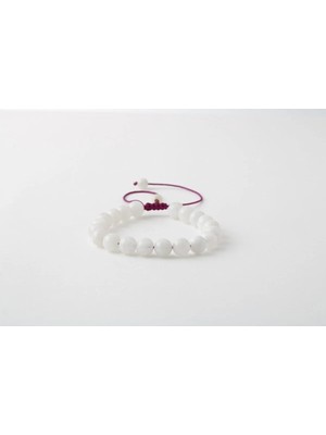 Ay Taşı 8mm Merdiven Kapama Doğal Taş Bileklik