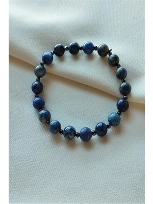 Sertifikalı 8 mm Lapis Lazuli Erkek Doğaltaş Bileklik