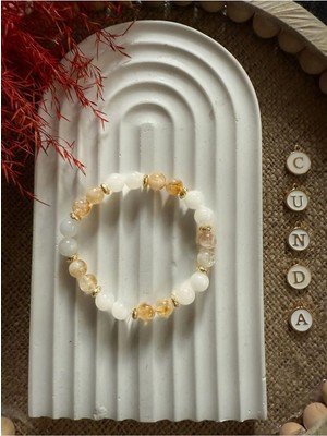 Sitrin Ay Taşı Doğal Taş Bileklik