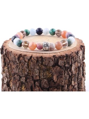 Turmalin Güneş Taşı Dumanlı Kuvars Krizokol Akuamarin Dumortierit 8 mm Doğal Taş Bilekli