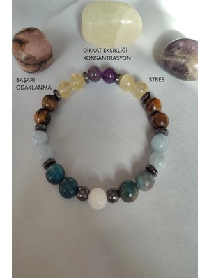 Sertifikalı Ay Taşı,apatit,akuamarin,kaplangözü,sitrin,ametist,hematit Doğaltaş Bileklik