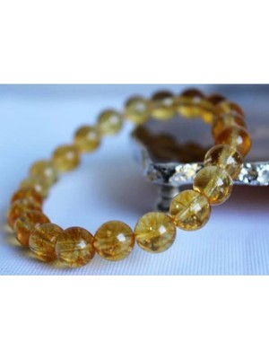 Sitrin Doğal Taş Bileklik 8 mm (Para Taşı)