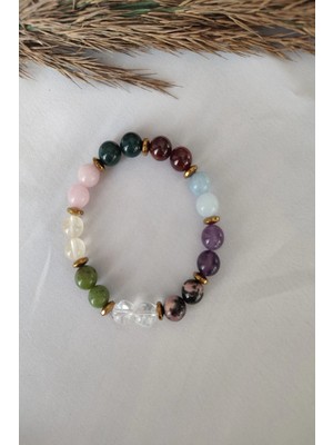 Sertifikalı Kan ,lal,akuamarin,rodonit,ametist,kristal Kuvars,yeşim,sitrin,kuvars Doğaltaş Bileklik